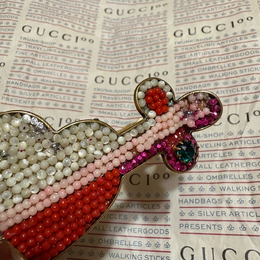 Gucci love kills Multicolor Beaded Heart and Sword c